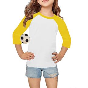 Topstype Girls' Soft Raglan 3/4 Sleeve Baseball T Shirts Crew Neck 5-14 Years