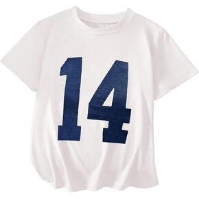 GORGLITTER Girl's Jersey Shirts Y2k Number Graphic Short Sleeve Tees Shirts
