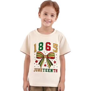 Kids Juneteenth T-Shirt for Toddler Boys Girls Coquette Bow 1865 Black History Celebrate American African Freedom Top