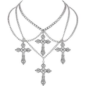 Sacina Gothic Cross Choker Necklace, Goth Punk Emo Grunge Y2k Necklace, Goth Jewelry, Halloween Christmas Jewelry Gift for Women
