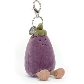 jellycat سحر حقيبة الباذنجان jellycat ، 2.5 بوصة | الطعام والشراب أفخم سلسلة المفاتيح | فكرة هدية عظيمة