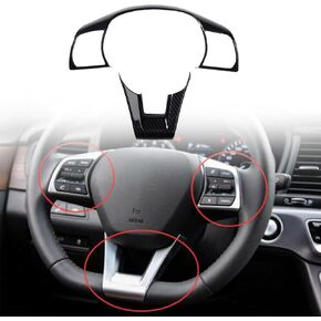 Carbon Fiber Color Steering Wheel Button Cover Sticker Interior Accessories Trim for Hyundai Sonata 2015-2019 Steering Wheel Frame Strip Button Panel Cover Trim