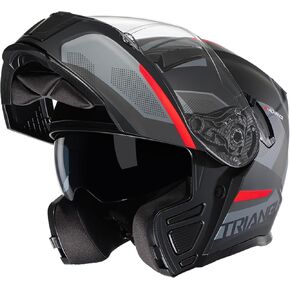 TRIANGLE Modular Motorcycle Helmets for Men Flip Up Full Face Helmet Dual Visor with Internal Sunshield DOT Approved