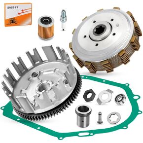 Clutch Kit Assembly w/Gasket + Clutch Basket for Yamaha Warrior 350 Raptor 350 Big Bear 350 MOTO-4 YFM350 1987-2013