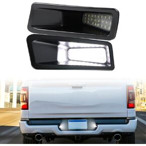 LED License Plate Light for Dodge Ram 1500 2019-2023 Pickup Truck,18 SMD Xenon White 6000K,for Led Rear Tag Lamp with Socket Wiring Harness Plug,2 Pcs