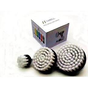 New Quick Change Shaft 3 Pack Soft White Drill Brush Carpet, Upholstery, and Leather Scrub Brushes