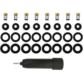 Fuel Injector Seal Kits Compatible with Chevy Tahoe Suburban 1500 Avalanche 1500 Express 1500 GMC Savana 1500 Sierra 1500 Yukon Yukon XL 1500 2005-2007 Micro Filters O-ring Cap 8Set