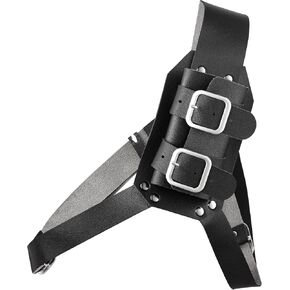 Haquil Medieval Black Faux Leather Sword Frog ، Renaissance Sword Holster ، Holder Sword Sword for Larp Cosplay & Comples