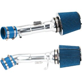 PHILTOP Air Intake Kit, Cold Air Intake Blue Tube + Heat Shield for 370Z 2009-2020, Q50 2014-2015, G37 2008-2013, Blue Polished Aluminum