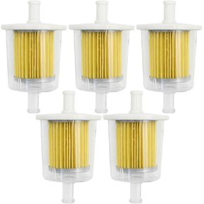 5 Pack 3/8" Universal Fuel Filters, Inline Gas Fuel Line for Industrial Tractors Cars Trucks Motorcycles Gas Powered Engine