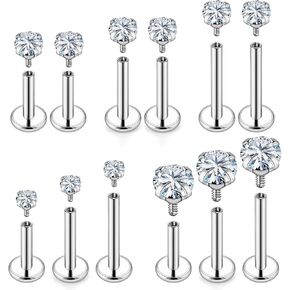 Jenxnjsjo Gold Medusa Monroe Labret Lip Ring 16g Internally Threaded Flat Back Surgical Steel Helix Tragus Cartilage Conch Stud Earrings Piercing Jewelry for Women Men