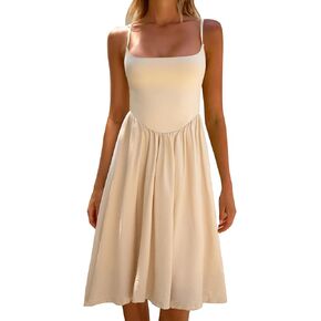 Chyrii Women Fashion Summer 2025 الأشرطة السباغيتي بلا أكمام A-line Midi Dresses Sundress