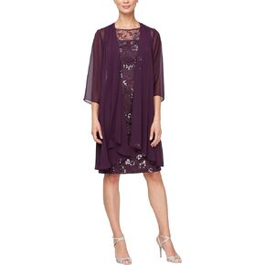 Alex Evenings Women's Midi Length Embroidered Fit and Flare Dress in Saudi Arabia