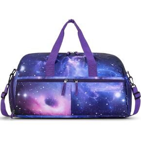 Choco Mocha Girls Duffle Bag for Travel Sports Duffle Bag with Shoe Compartment Gym Duffle Tote Bag Dance Duffle Bags for Teen Girls Butterfly Purple