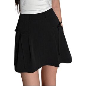 SweatyRocks Women's Bow Pleated Mini Skirt High Waisted A Line Summer Y2K Skirts
