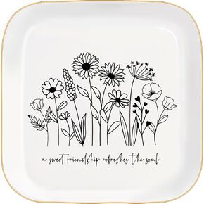 Christian Bible Verse Jewelry Dish Trinket Tray Gifts- Inspirational Ceramic Ring Jewelry Tray Gifts for Women-A Sweet Friendship Refreshes The Soul-Proverbs 27:9 (Modern)