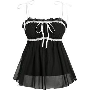دمية Verdusa Women's Baby Peplum الخروج من قمم التعادل على الكتف بلا أكمام الصيف كامي توب