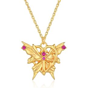 BENEIGE Gold Butterfly Necklace For Women 14K Gold Plated Cubic Zirconia Charm Necklaces Pendant Jewelry Gifts