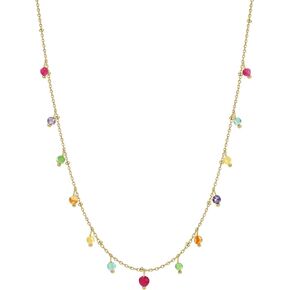 Natural Stone Necklaces for Women 14K Gold Plated waterproof Dainty Colorful Beaded Charm Choker Delicate Cute Summer Boho Beach Necklaces Jewelry Gift Sister, best friend, Birthday