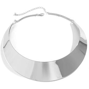 Chunky Gold Necklace Big Statement Chunky Necklace for Women African Tribe Wide Metal Choker Jewelry