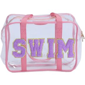 GlamBaby Swim Tote Water Resistant Body with Zipper Pool Bags - Lightweight Durable Travel Totes for Beach Toys Swimming Bags - Perfect for Pool Trip Tote Beach Bag Travel Tote Water Park Swim Bag