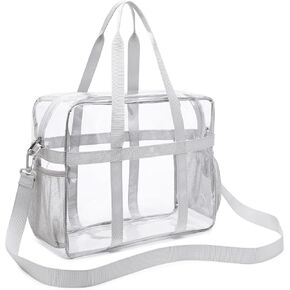 Clear Tote Bag See Through Transparent Bag Stadium Approved Heavy Duty Crossbody Purse Perfect for Concert, Work, School