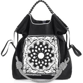 Ball&Chain Summer Embroidery Beach Tote Bag - Stylish, Spacious, and Perfect for Women,Mom, Friends Great Gift.