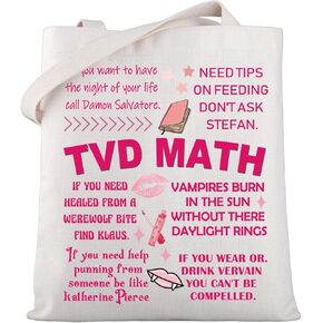 WSNANG TVD MATH TV Show Inspired Gift Salvatore Brothers Canvas Tote Bag TV Show Fandom Gift TVD Merchandise