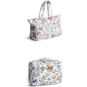 Vera Bradley Cotton Knollton Tote + Lay Flat Organizer, Wing + Bloom