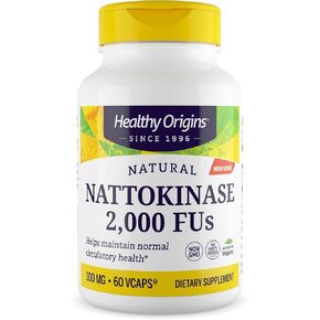 أصول صحية Nattokinase 2000 FUS ، 100 ملغ - ملحق Nattokinase - نباتي ، غير محلي ، ناتوكيناز خالية من الغلوتين - 60 كبسولات الخضروات