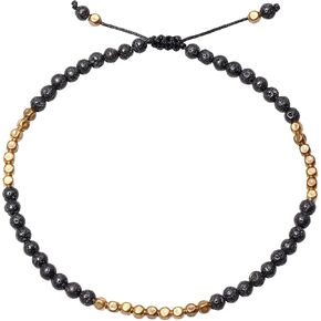 Reiki Agate Beaded Anklet Dainty Gold Plated Beads Ankle Bracelets for Women Adjustable Good Luck Beach Jewelry