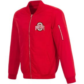 JH Design Ohio State Buckeyes Bomber Jacket Zip Up Coat in Black or Red
