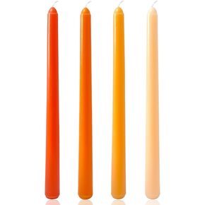 10 Inch Gradient-Pink Taper Candles, 4 Packs Unscented Candlesticks for Dinner, Wedding, Valentine’s Day and Home Decoration, Dripless and Smokeless, 8-10 Hours Burn