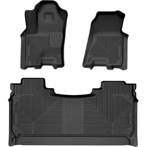 Husky Liners Weatherbeater Floor Mats | Fits 2025 Dodge Ram 1500 Crew Cab | Front & 2nd Row, 3-pc Black - 94491