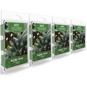 يذوب الشمع UCC Christmas مع عطر قوي ، مجموعة العطلات الممتازة المعطرة على مصنوعة فول الصويا المعطرة ، فطائر ذوبان الشمع ، ذوبان الشمع الملون - 4 حزمة