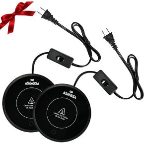 Asawasa 2PCS Smart Candle Drearer for Barge Jar ، ودفء القدح في القهوة ، مع إيقاف تشغيل/Off Auto Switch الجاذبية ، وأمان ، ويطلق الرائحة ، حافظ على دفء المشروبات ، وهدايا مدروسة