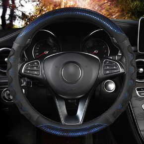XHRING Car Steering Wheel Cover for Toyota Tacoma 2012-2025 4Runner 2010-2025 Tundra 2000-2025 Sequoia 2014-2025 2/4 Door SR5 Trail Limited Platinum TRD Pro Off Road 4x4 Sport Accessories, Blue - L