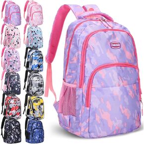 12 Pcs 17 Inch School Backpack Bulk Student Backpack for Teens Boys Girls School Donation Charities (Camouflage)