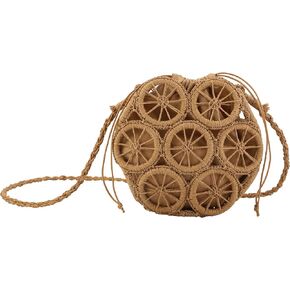 أكياس قش Crossbody للنساء ، حقيبة الكتف المنسوجة بالليمون المجوفة مع حزام راتان ، 2025 شاطئ