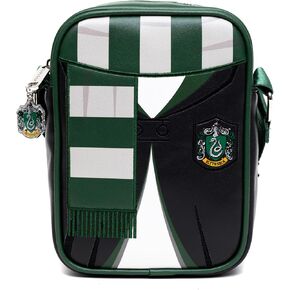 The Wizarding World of Harry Potter Bag ، Crossbody ، Harry Potter Hogwarts School Slytherin emproided ، Leated Leather