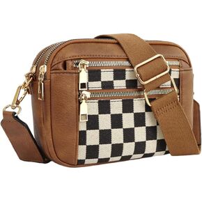 محفظة مسياة Checkered Crossbody Bag Checkerboard للنساء نمط الكتف أكياس الكتف