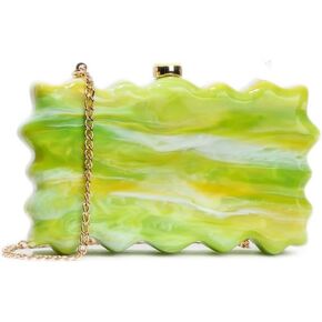 women lemon green clutch bag evening wedding party small purse