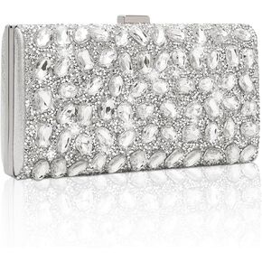 YYW Women Rhinestone Clutch Purse Evening Bag Sparkly Crystal Beaded Handbag for Party