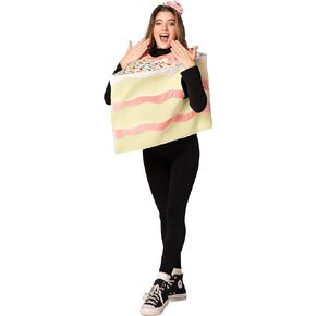 Rasta Imposta Slice of Pink Cake Costume Birthday Cakes Dessert Piece of Cake Cupcake Dress Up Cosplay Party Costumes, Adult One Size