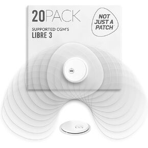 Not Just A Patch Freestyle Libre 3 Plus Sensor Covers (20 Pack) – Breathable, Sweatproof & Secure Hold – Precision-Cut Hole for Ventilation, Adhesion & Gentle Support – 10-14 Day Wear - Transparent