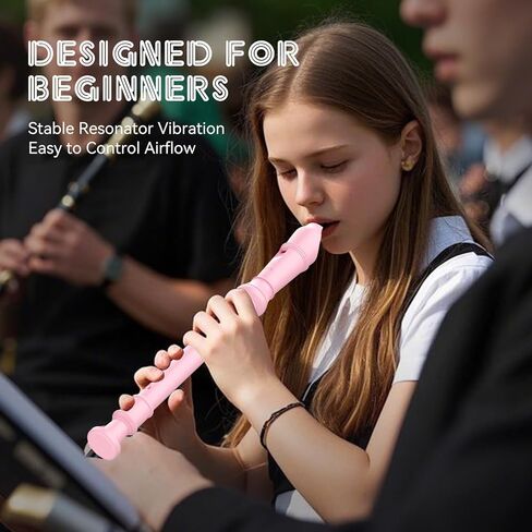 أداة تسجيل سوبرانو للمبتدئين والأطفال بالإصبع الألماني 8 فتحات مزمار ABS مسجلات للطلاب مع قضيب التنظيف وحقيبة in Kuwait