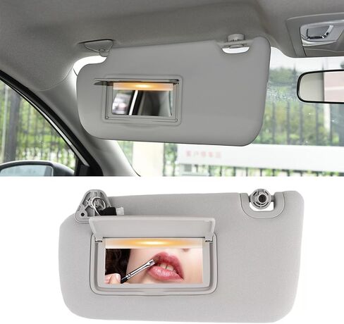 Moonlinks Right Passenger Side Sun Visor متوافق مع Nissan Sentra 2013 2014 2015 2015 2017 2018 2019 Gray Color Right Sun مع Vanity Light for Sentra Accessories استبدال 96400-3SG8A in Saudi Arabia