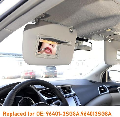 Moonlinks Right Passenger Side Sun Visor متوافق مع Nissan Sentra 2013 2014 2015 2015 2017 2018 2019 Gray Color Right Sun مع Vanity Light for Sentra Accessories استبدال 96400-3SG8A in Saudi Arabia