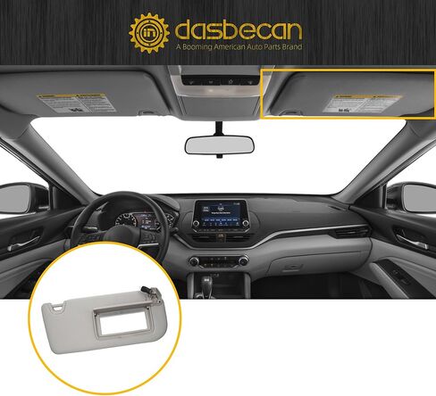 Dasbecan Left Driver Side Sun Visor Compatible with Nissan Altima 2019-2024 Sunvisor Replacement(Gray) in Kuwait