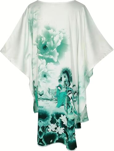 Pajamas, Bathrobe Pajamas, Kimono Robes, Classic Bat Sleeves - Flower Pattern in Kuwait